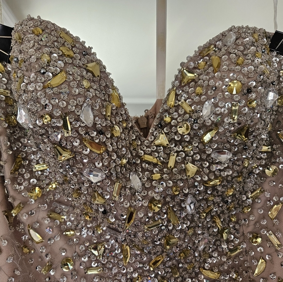 Terani Couture Prom Gown Dress, Nude Size 10 - Picture 4 of 11